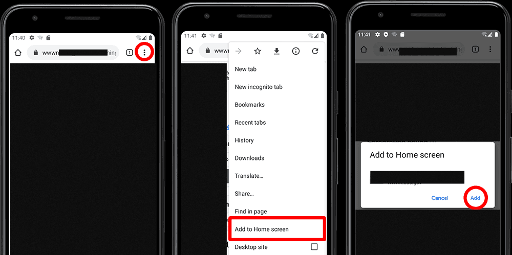 Android PWA Installation Steps